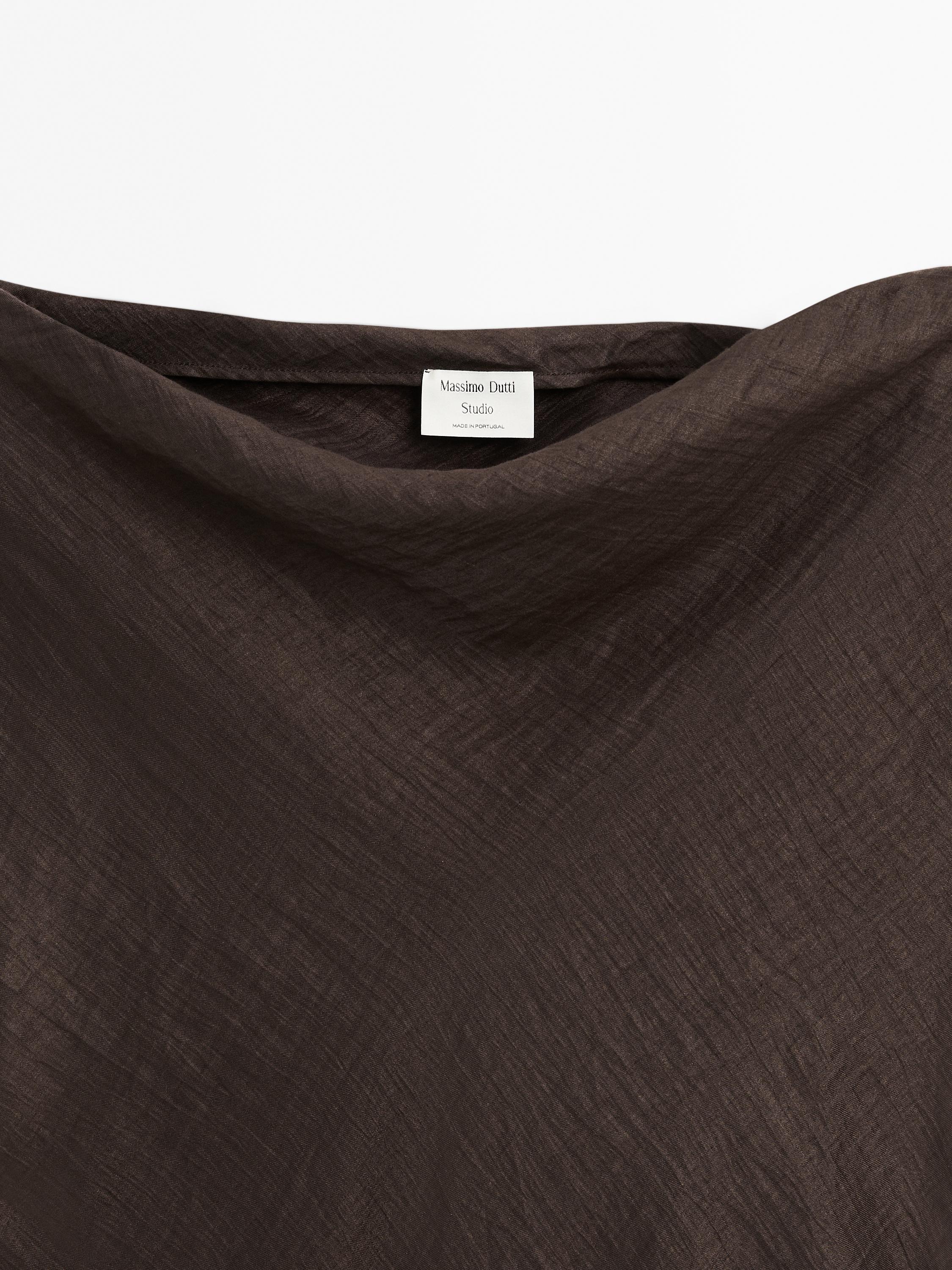 Draped neck top with gathered detail - STUDIO